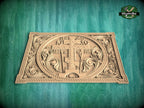 Carved Wooden Cross Panel, Religious Wall Art, Wooden Panel, 1pc, Unpainted, Furniture Carving, Architectural Woodwork