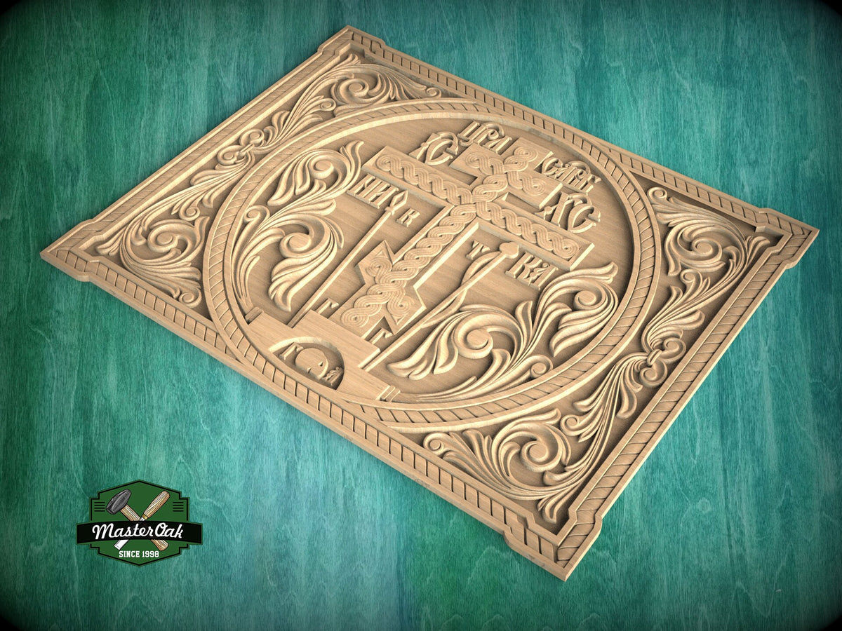 Carved Wooden Cross Panel, Religious Wall Art, Wooden Panel, 1pc, Unpainted, Furniture Carving, Architectural Woodwork