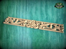 Load image into Gallery viewer, Classical Seashell Carved Wood Applique, Rococo-Inspired Onlay, 1pc, Unpainted, horizontal decor, carved decoration of wood, wooden onlay
