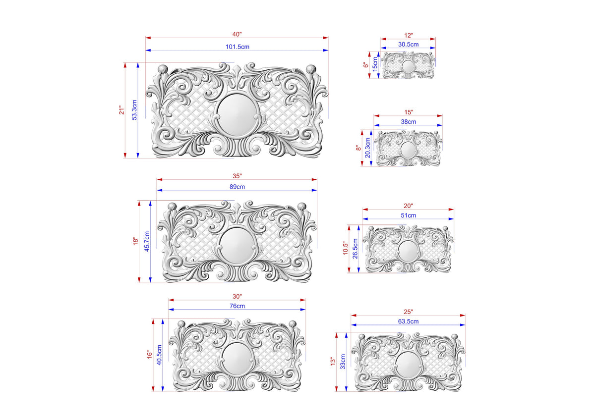 Carved Wooden Lattice Panel, Classical Design Element, Carved Wood Onlay, 1pc, Unpainted, Furniture Carving, Wood Onlay