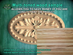 Classic Floral Carved Wooden Rosette with Beaded Edge, 1pc, Unpainted, Carved Onlay, Wooden Rosette, Applique furniture decor