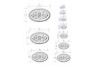 Classic Floral Carved Wooden Rosette with Beaded Edge, 1pc, Unpainted, Carved Onlay, Wooden Rosette, Applique furniture decor