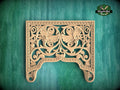 Baroque Inspired Central Carved Wood Panel with Acanthus Leaves, 1pc, Unpainted, carved decoration of wood, wooden onlay