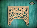 Baroque Inspired Central Carved Wood Panel with Acanthus Leaves, 1pc, Unpainted, carved decoration of wood, wooden onlay