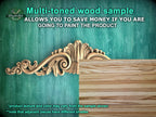 Traditional Acanthus Sweep Wooden Decorative Onlay, Wooden Carved Horizontal Furniture Applique Onlay, 1pc, Unfinished, Furniture Carving