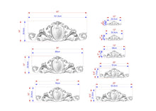 Load image into Gallery viewer, Baroque Style Carved Wood Onlay with Cartouche, Ornate Wood Crest Onlay Accent, Furniture Carving, Wood Onlay, 1pc, Unpainted
