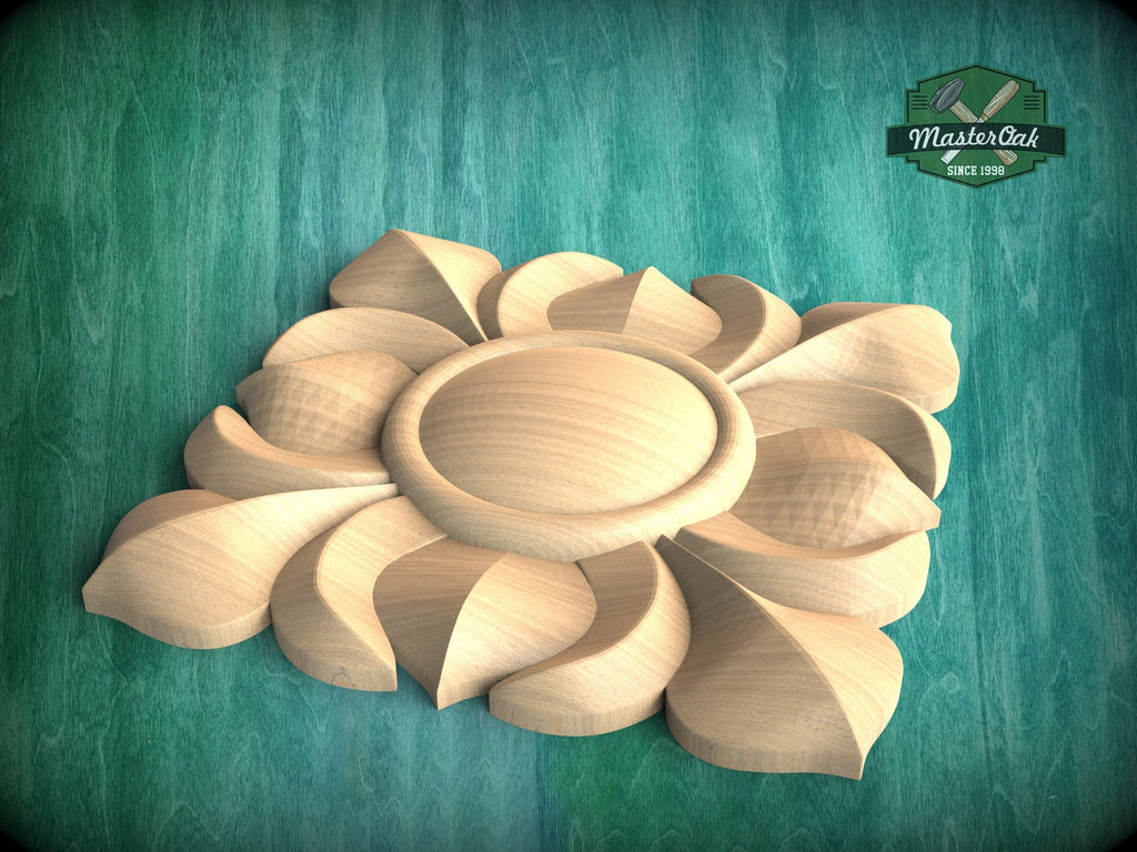 Square Carved Wood Rosette, Interior Design Element – Carved Adornment, 1 piece, Unpainted, Home Wall Embellishments, Wood Wall Art Decor