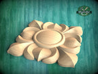 Square Carved Wood Rosette, Interior Design Element – Carved Adornment, 1 piece, Unpainted, Home Wall Embellishments, Wood Wall Art Decor