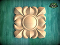 Square Carved Wood Rosette, Interior Design Element – Carved Adornment, 1 piece, Unpainted, Home Wall Embellishments, Wood Wall Art Decor