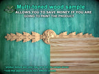Classic Carved Wood Oak Leaf Applique - Horizontal Trim Accent, 1pc, Unfinished, Home Wall Embellishments, Furniture Carving, Wood Onlay