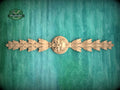 Classic Carved Wood Oak Leaf Applique - Horizontal Trim Accent, 1pc, Unfinished, Home Wall Embellishments, Furniture Carving, Wood Onlay